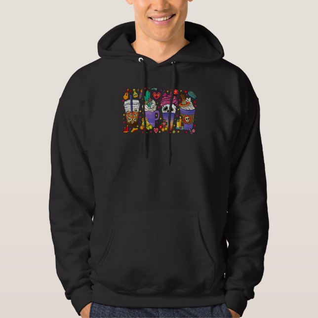 Dia De Los Muertos Coffee Latte Day Of The Dead Ha Hoodie (Vorderseite)