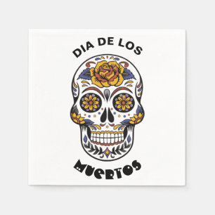 Dia de los Muertos Colorful Skull Halloween Serviette