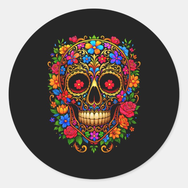 Dia De Los Muertos Costume Day Of The Dead Sugar S Runder Aufkleber (Vorderseite)