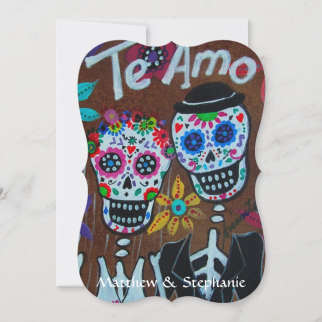 DIA DE LOS MUERTOS COUPLE WEDING INVITATION EINLADUNG (Vorderseite)