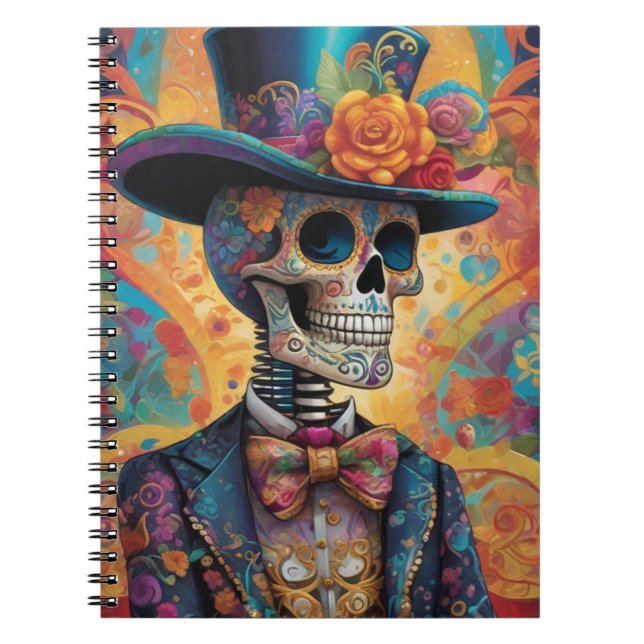 Dia de los Muertos Dapper Skeleton Notizblock (Vorderseite)