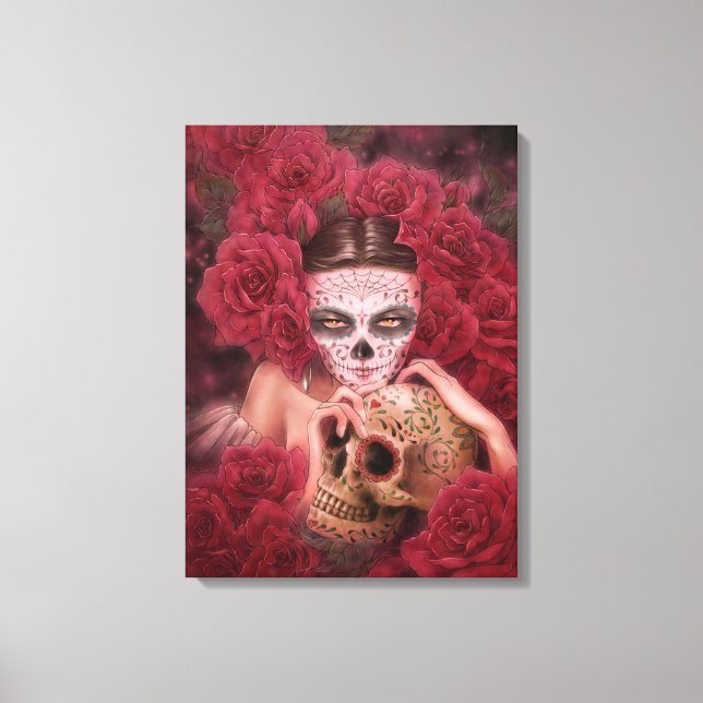 Dia de los Muertos Dark Art Canvas Print Leinwanddruck (Vorderseite)