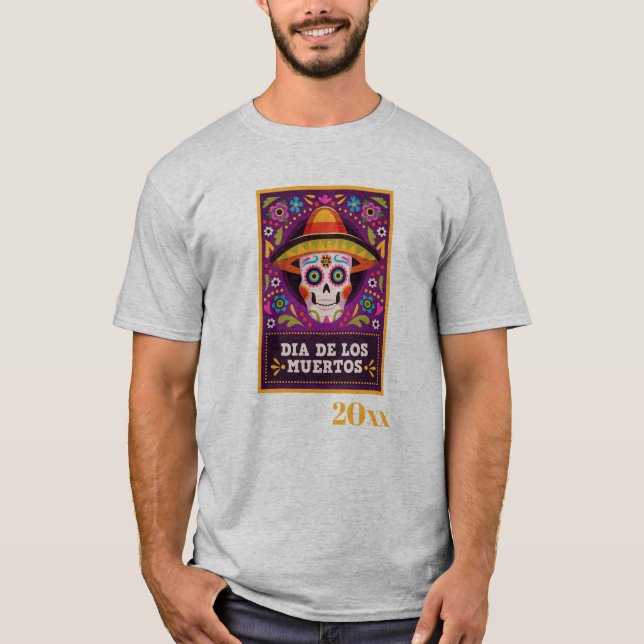 Día De Los Muertos datiert T-Shirt (Vorderseite)