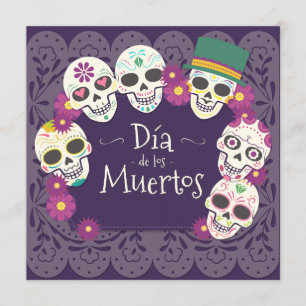 Dia de Los Muertos Day der toten Schädelmasken Karte