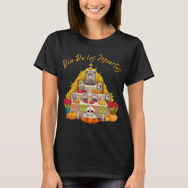 Dia de Los Muertos Day of the Dead Altar T-Shirt (Vorderseite)