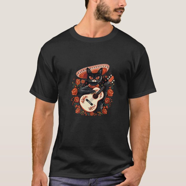 Dia de Los Muertos Day of the Dead Halloween Cat G T-Shirt (Vorderseite)