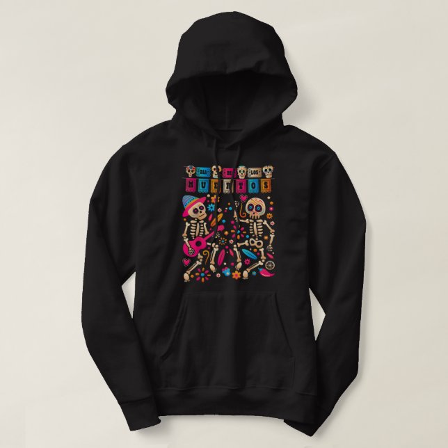 Dia De los Muertos Day of the Dead Mexican Skeleto Hoodie (Design vorne)