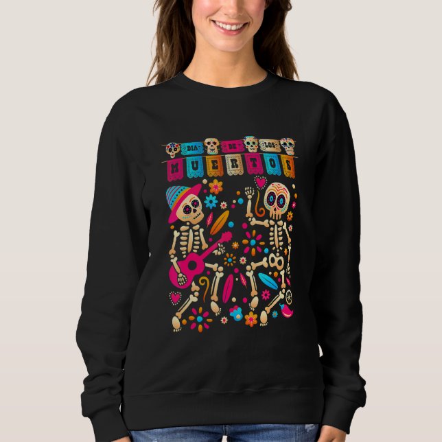Dia de Los Muertos Day of the Dead Mexican Skeleto Sweatshirt (Vorderseite)