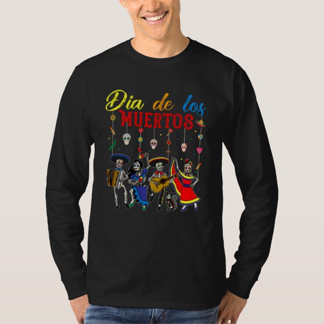 Dia de Los Muertos Day of the Dead Mexican Skeleto T-Shirt (Vorderseite)