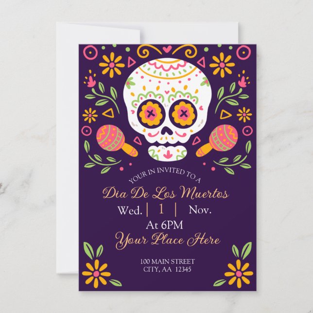 Dia De Los Muertos Feiertagskarte (Vorderseite)