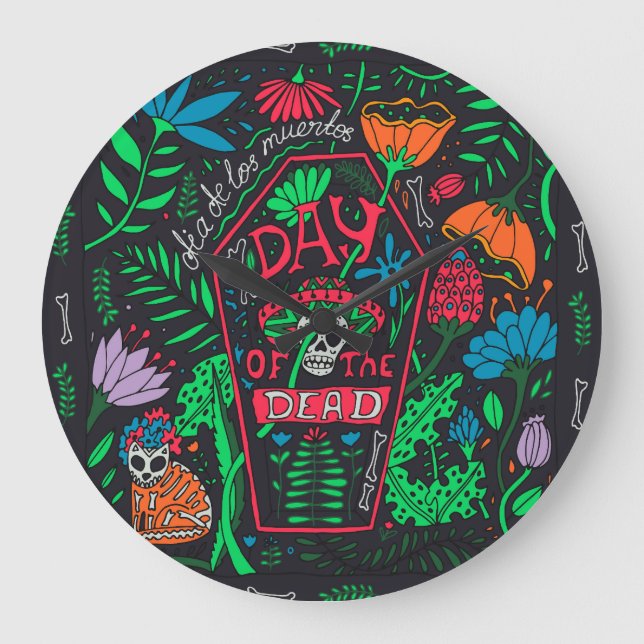 Dia de los Muertos: Festive Card Set Große Wanduhr (Vorderseite)