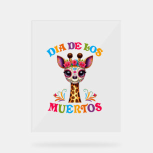 Dia De Los Muertos Floral Skull Giraffe Mexican Zo Acrylschild
