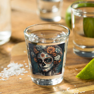 Dia de los muertos gemalt Gesicht Schnapsglas