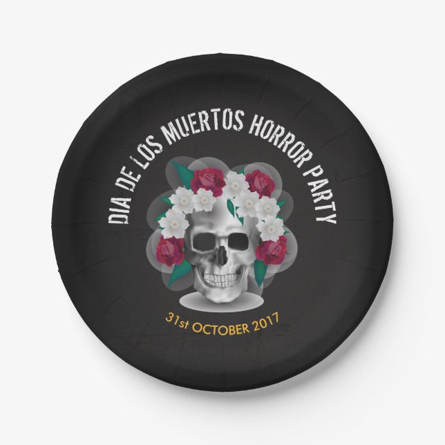 Dia de los Muertos Halloween | Papierteller (Vorderseite)