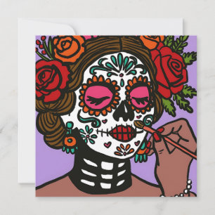 Día de los Muertos Hand Drawn Catrina Einladung