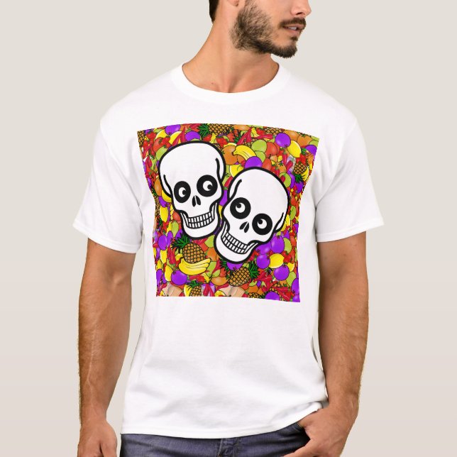 Dia De Los Muertos - Happy Couple W/Fruit T-Shirt (Vorderseite)