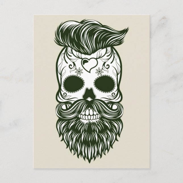 Dia De Los Muertos/Hipster Skull Postkarte (Vorderseite)