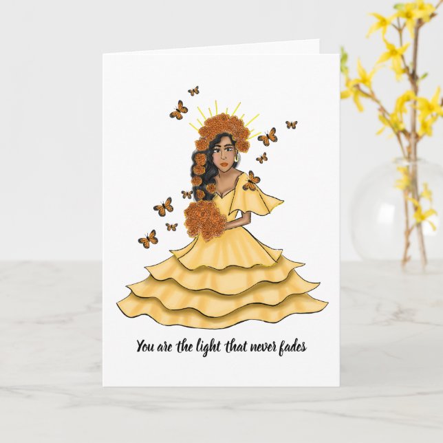 Día De Los Muertos Inspired - Encouragement Card Karte (Gelbe Blume)