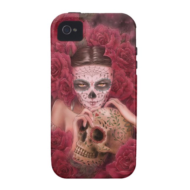 Dia de Los Muertos iPhone 4/4S Fall Case-Mate iPhone Hülle (Rückseite)