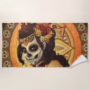 Dia De Los Muertos Kissenbezug Strandtuch