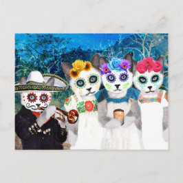 Dia De Los Muertos Kittens Postcard Postkarte