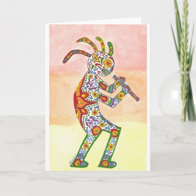 Dia de Los Muertos Kokopelli Karte (Vorderseite)