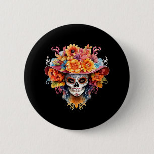 Dia de Los Muertos Kostümtag des Toten Schädels H Button