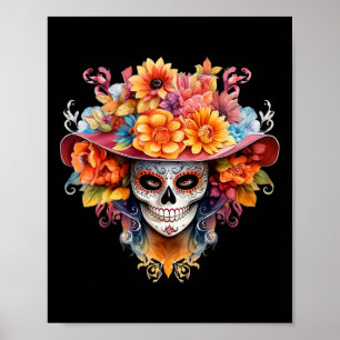 Dia de Los Muertos Kostümtag des Toten Schädels H Poster