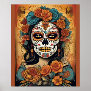 Dia de los Muertos Kunst, Dichtung und Musik Poster