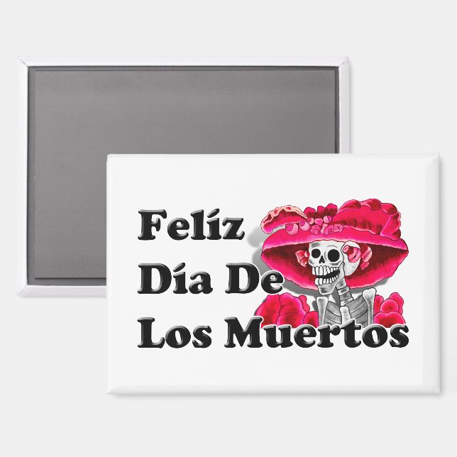 Dia De Los Muertos (La Catrina) Magnet (Vorderseite/Rückseite)