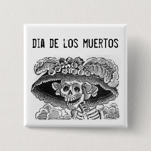 Dia de los muertos La Catrina Schaltfläche Button