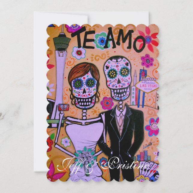 DIA DE LOS MUERTOS LAS VEGAS WEDD EINLADUNG (Vorderseite)