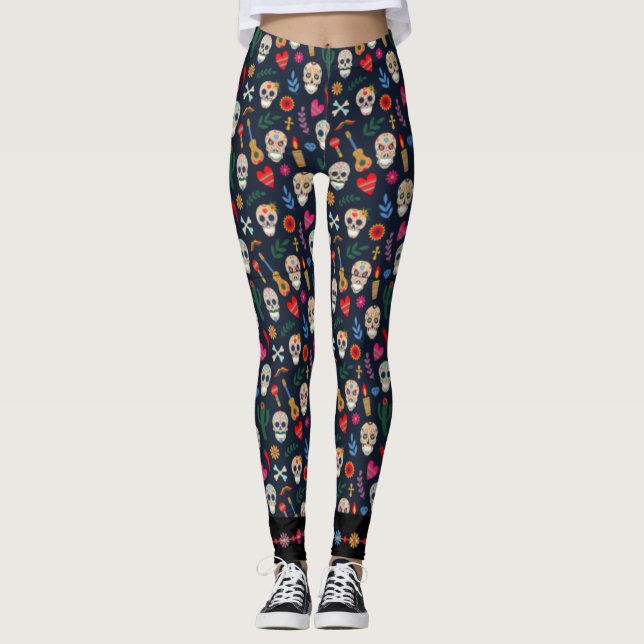 Dia De Los Muertos Leggings (Vorderseite)