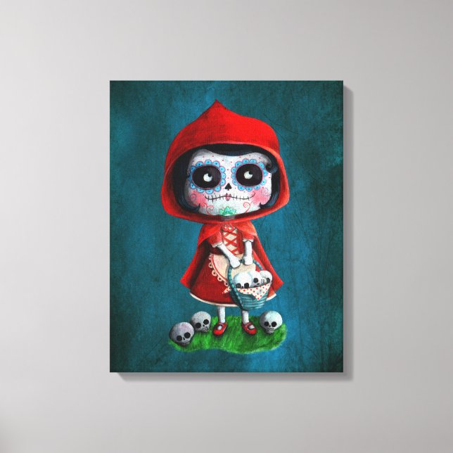 Dia de los Muertos Little Red Riding Hood Leinwanddruck (Vorderseite)