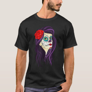 Dia De Los Muertos Mädchen-Totenkopfmaske La Catri T-Shirt