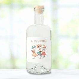 Dia de los Muertos mariacheras benutzerdefinierbar Alkoholflaschenetikett