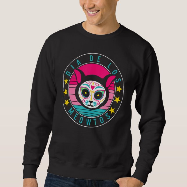 Dia De Los Muertos Meowtos Cat Sugar Skull Mexico  Sweatshirt (Vorderseite)