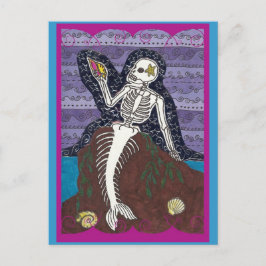 Dia de Los Muertos Mermaid Postcard Postkarte