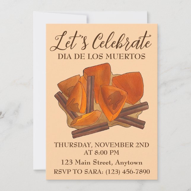 Dia De Los Muertos Mexican Calabaza en Tacha Food Einladung