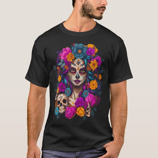 Dia De Los Muertos Mexican Day Of The Dead Sugar T-Shirt (Vorderseite)
