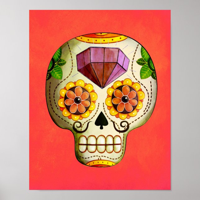 Dia de Los Muertos Mexican Sugar Skull Poster (Vorne)