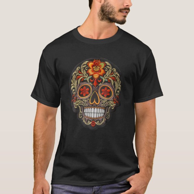 Dia De Los Muertos Mexico Sugar Skull La Catrina H T-Shirt (Vorderseite)