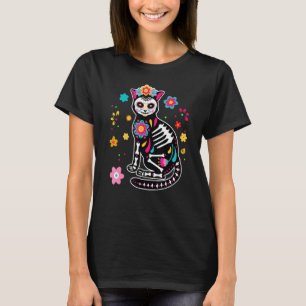 Dia de Los Muertos Mexikanisches Schwarzkatze-Shir T-Shirt