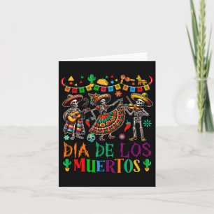 Dia De Los Muertos Mexikanisches Tanzen Drei Blume Karte