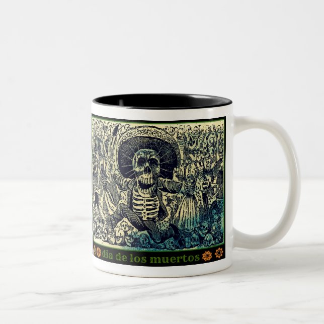 Dia De Los Muertos Mug Zweifarbige Tasse (Rechts)
