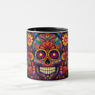 Dia de los Muertos Name Skull Sky Black Innen hinz Tasse