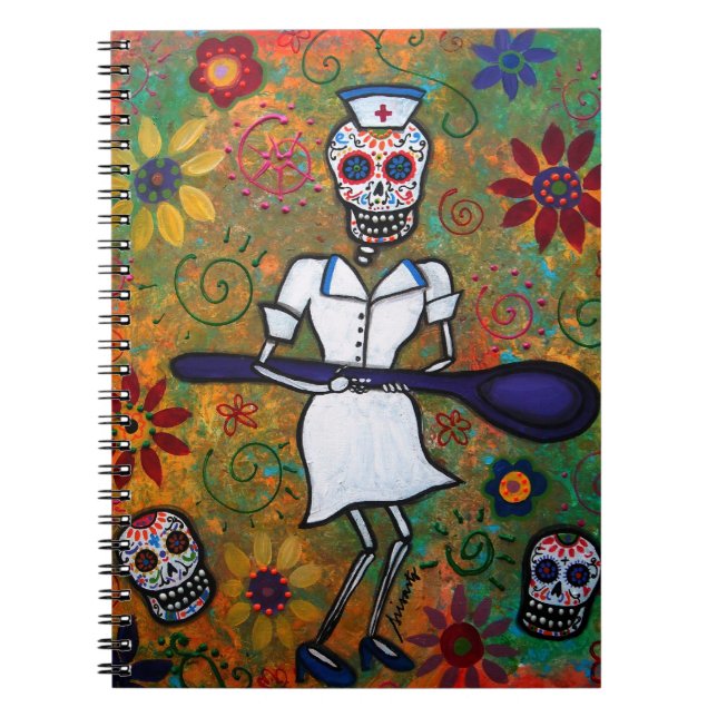 Dia de Los Muertos NURSE Notebook Notizblock (Vorderseite)