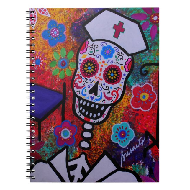 Dia de Los Muertos NURSE Notebook Notizblock (Vorderseite)