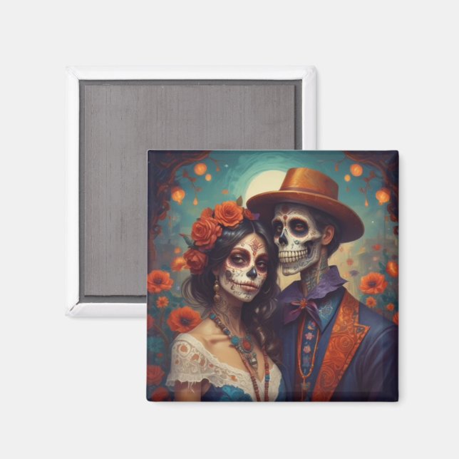 Dia de los Muertos Paar Magnet (Vorderseite/Rückseite)