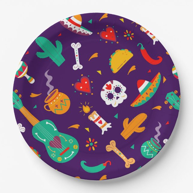 Dia De Los Muertos Pappteller (Vorderseite)